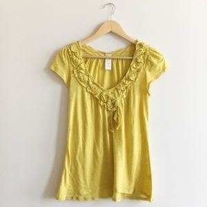 Anthropologie C.Keer Yellow Winner's Circle Tee